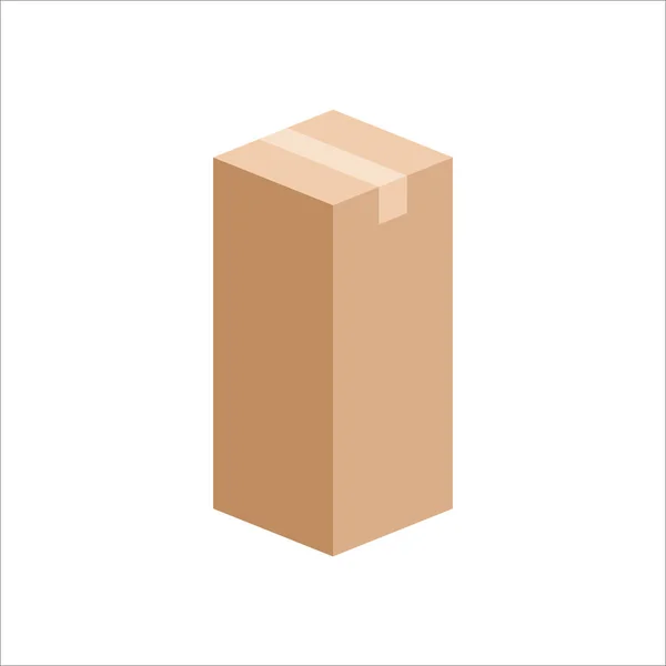 Grande Icône Boîte Carton Forme Vecteur Illustration — Image vectorielle