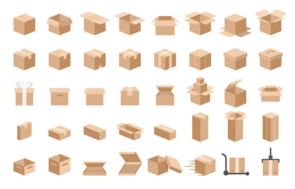 纸盒和包装图标集 — 图库矢量图片
