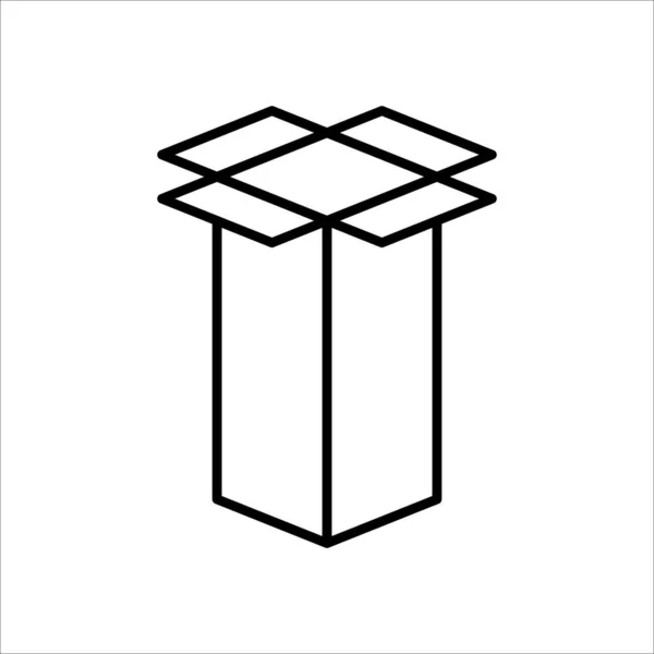 背の高い形状のカートンボックス細い線アイコン ベクトルとイラスト — ストックベクタ