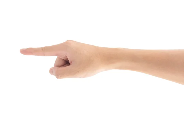 Наведіть Вказівник Палець Ізольовано Білому Тлі Відсічний Контур Включено — стокове фото