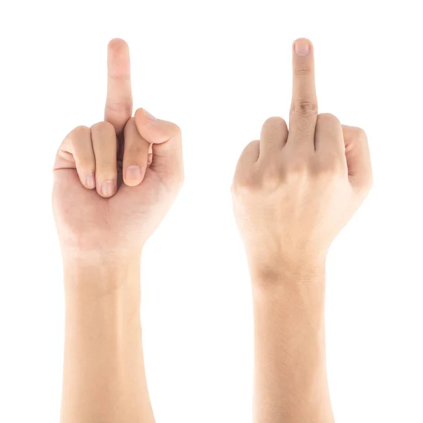 Middle Finger Isolated White Background Clipping Path Included — Stock fotografie