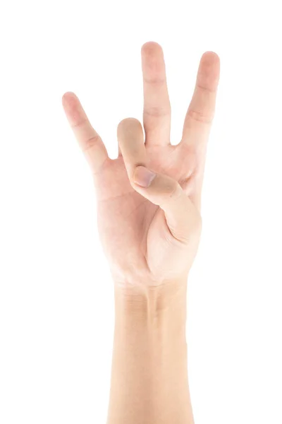 Hip Hop Hand Gesture Isolated White Background Clipping Path Included — 图库照片