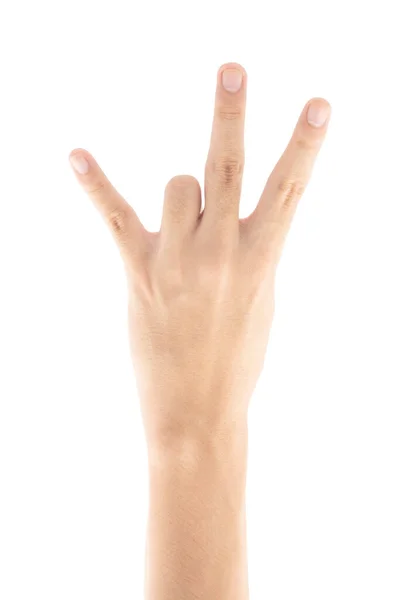 Hip Hop Hand Gesture Isolated White Background Clipping Path Included — 스톡 사진