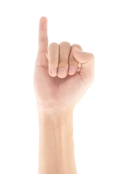 Little Finger Hand Gesture Isolated White Background Clipping Path Included — Stock fotografie