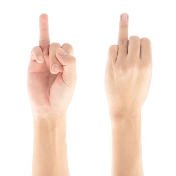 Ring Finger Hand Gesture Isolated White Background Clipping Path Included — 图库照片