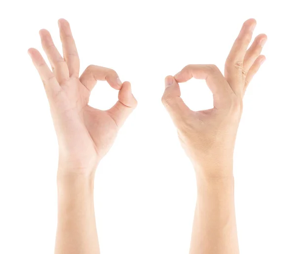 Hand Gesture Isolated White Background Clipping Path Included — Stok fotoğraf