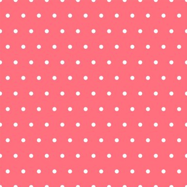White dot with seamless pattern on red background.