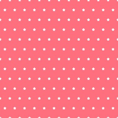 Little star with seamless pattern on red background.