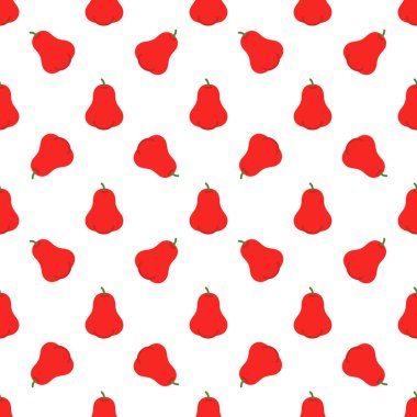 Cartoon rose apple seamless pattern background.
