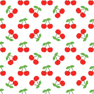 Cartoon cherry seamless pattern background.