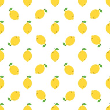 Cartoon lemon seamless pattern background.