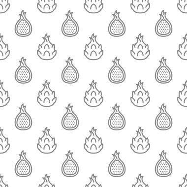 Dragon fruit seamless pattern background .