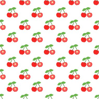 Cartoon cherry seamless pattern background.