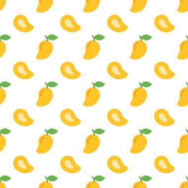 Cartoon mango seamless pattern background.