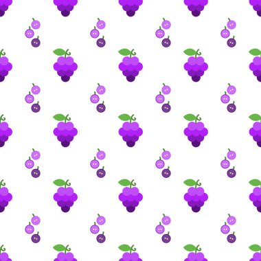 Cartoon grape seamless pattern background.
