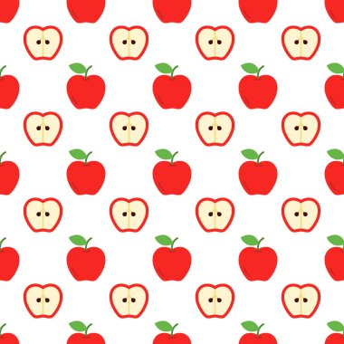 Cartoon apple seamless pattern background.