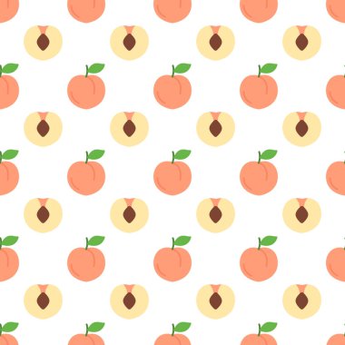 Cartoon peach seamless pattern background.