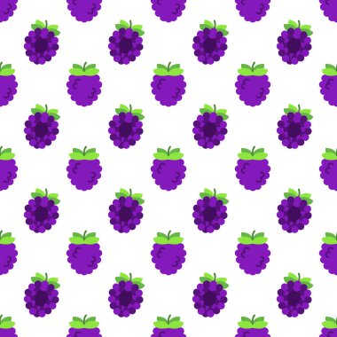 Cartoon blackberry seamless pattern background.
