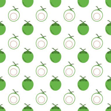 Cartoon coconut seamless pattern background.