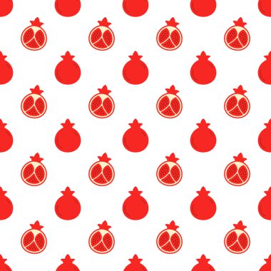 Cartoon pomegranate seamless pattern background.