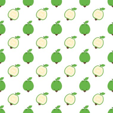Cartoon guava seamless pattern background.