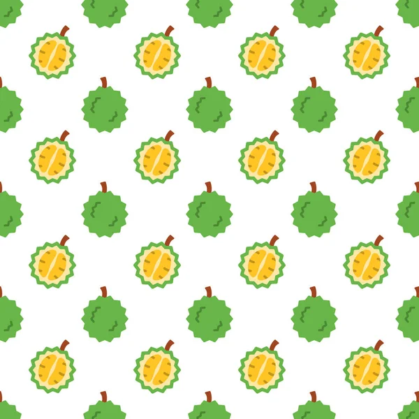 Cartoon Durian Seamless Pattern Background — Vetor de Stock