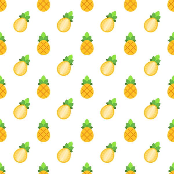 Cartoon Pineapple Seamless Pattern Background — 图库矢量图片