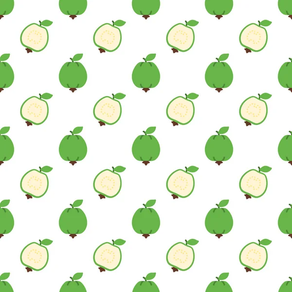 Cartoon Guava Seamless Pattern Background — Vetor de Stock
