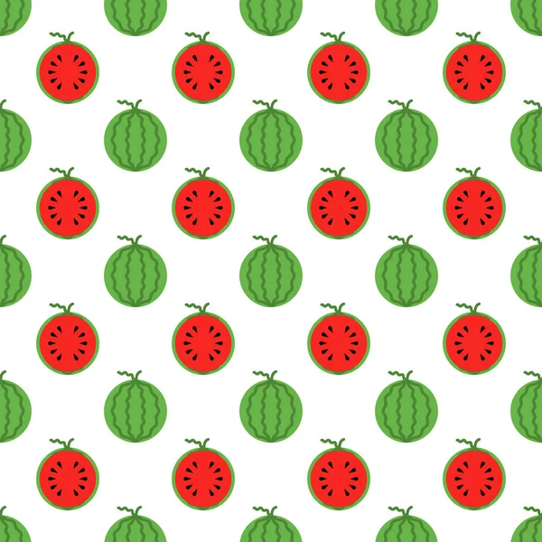 Cartoon Watermelon Seamless Pattern Background — Vetor de Stock
