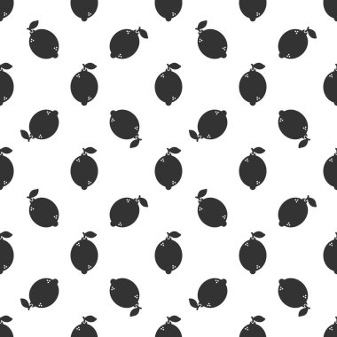 Black lemon seamless pattern background.