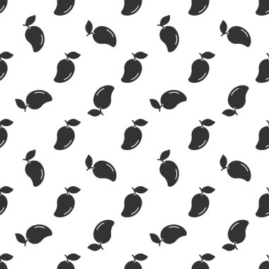 Black mango seamless pattern background.