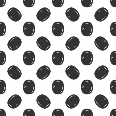 Black kiwi seamless pattern background.