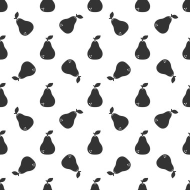 Black pear seamless pattern background.