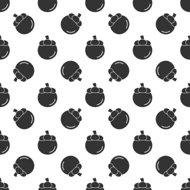 Black mangosteen seamless pattern background.