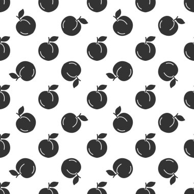 Black peach seamless pattern background.