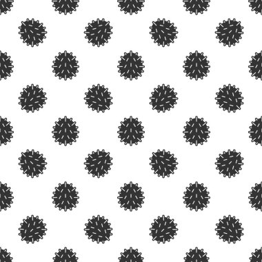 Black rambutan seamless pattern background.