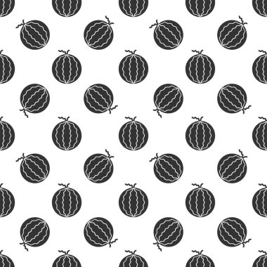 Black watermelon seamless pattern background.