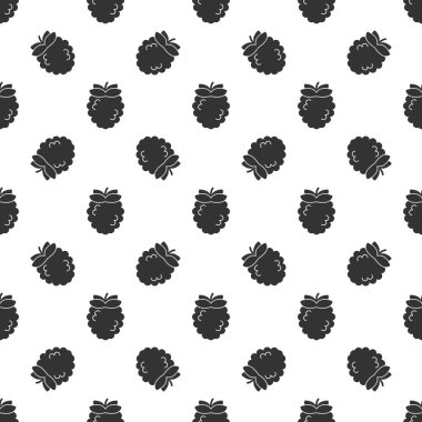 Black berry seamless pattern background.