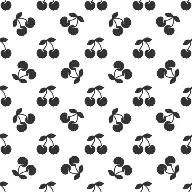 Black cherry seamless pattern background.
