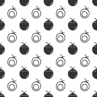 Black coconut seamless pattern background.