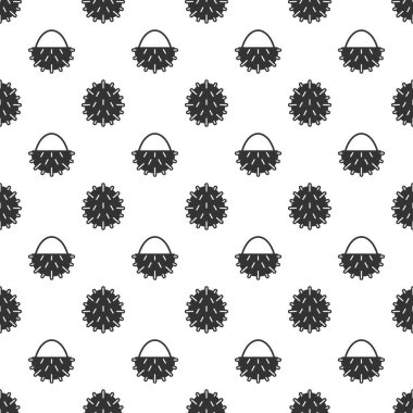 Black rambutan seamless pattern background.