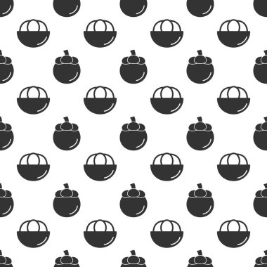 Black mangosteen seamless pattern background.