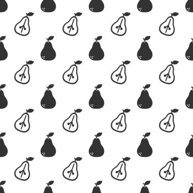 Black pear seamless pattern background.