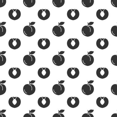 Black peach seamless pattern background.
