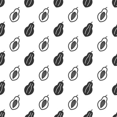 Black papaya seamless pattern background.