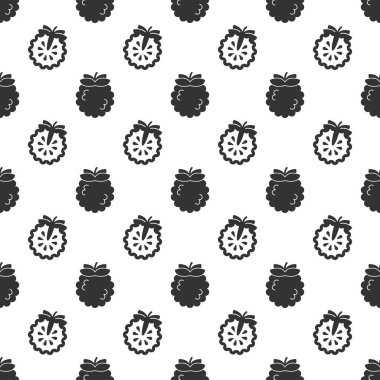 Black custard apple seamless pattern background.