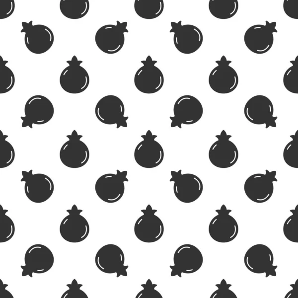 Black Pomegranate Seamless Pattern Background — Vetor de Stock