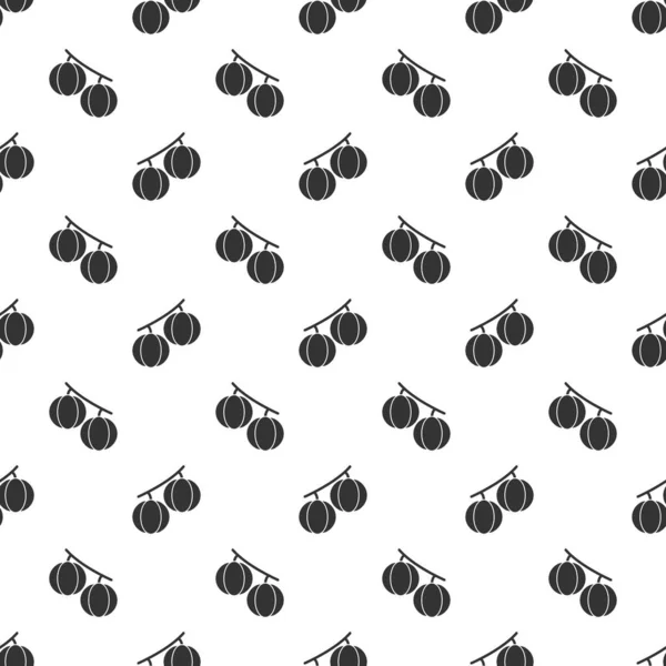 Black Gooseberry Seamless Pattern Background — Vetor de Stock