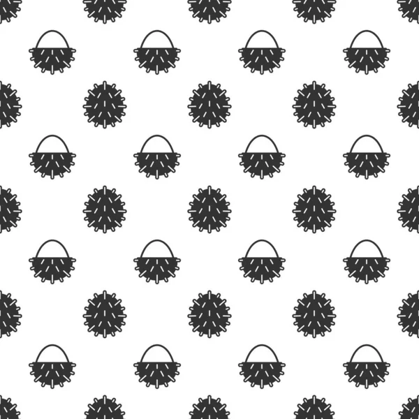 Black rambutan seamless pattern background.