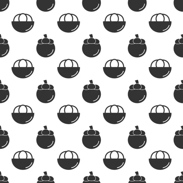 Black Mangosteen Seamless Pattern Background — Vetor de Stock